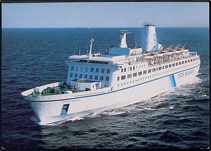 3 kr. Margrethe på brevkort (DFDS skibet M/S Dana Regina) annulleret med skibsstempel Paquebot og sidestemplet Oslo Postterminal d. 28.3.1988 til Østberlin, DDR.