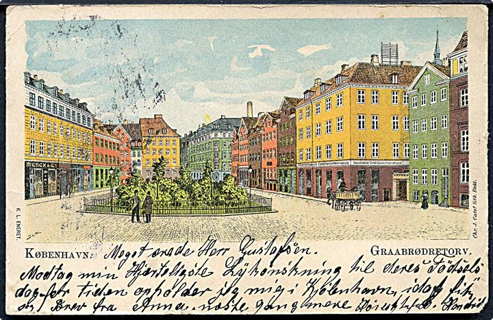 Janus Laurentius Ridter: København. Graabrødretorv. Chr. J. u/no. (Mangler hjørne). 