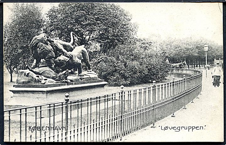 København. Løvegruppen statuen. Stenders no. 7503. 