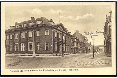 Fredericia. Gothersgade med Banken for Fredericia og Omegn. U/no. 