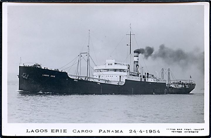 Lagos Erie, S/S, Cia Armadora San Francisco S.A, Panama d. 24.4.1954. U/no.