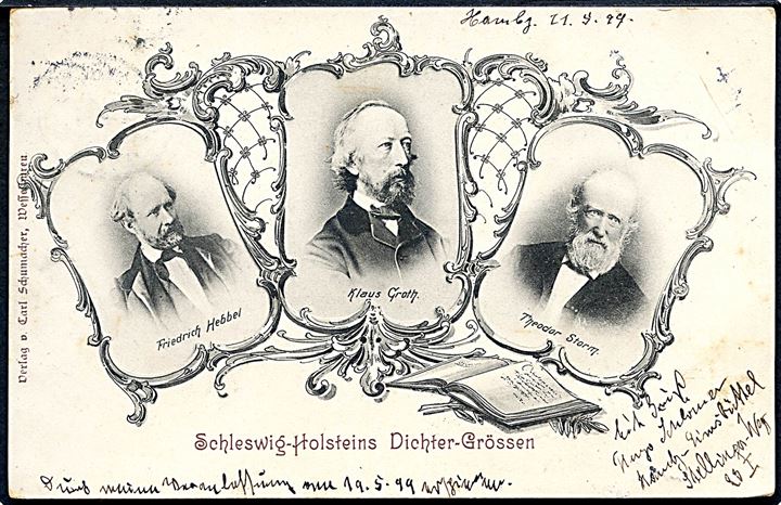 Slesvig-Holsteins store digtere: Friedrich Hebbel, Klaus Groth og Theodor Storm. C. Schumacher u/no. 