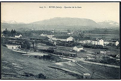 Frankrig, Rives. Jernbaneterrænet med Tog. C. Baffert à Grenoble no. 2443 bis. 