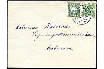10 øre Frimærkejubilæum og 10 øre Portomærke på brev stemplet Kliplev d. 10.8.1926 til Aabenraa. Ikke udtakseret i porto.