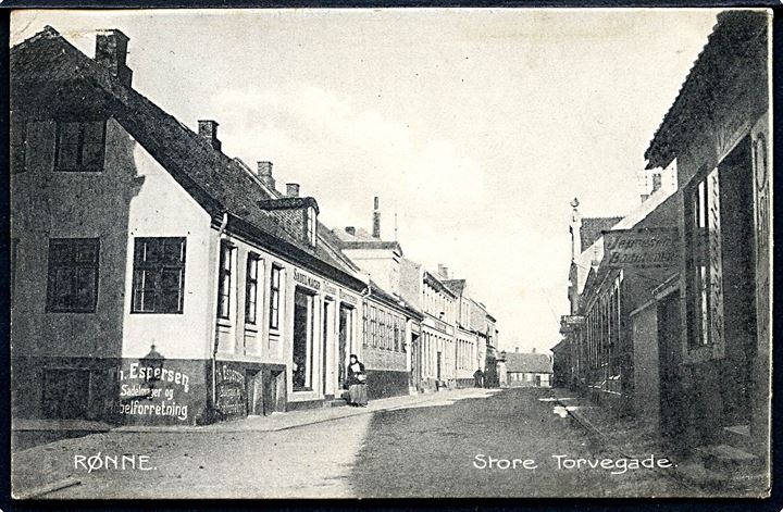 Bornholm. Rønne. Store Torvegade. Frits Sørensens Boghandel no. 46. 