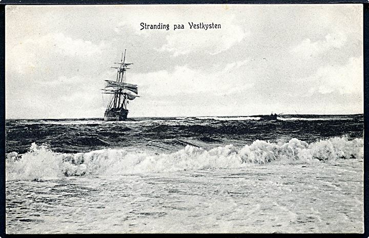 Stranding på Vestkysten. Warburgs Kunstforlag no. 1709. 