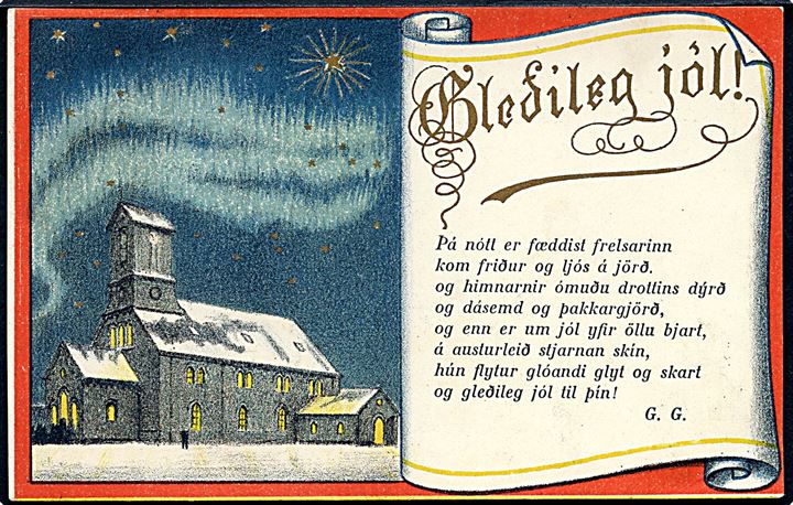 Island. Glædelig Jul. Helgi Árnason u/no. 