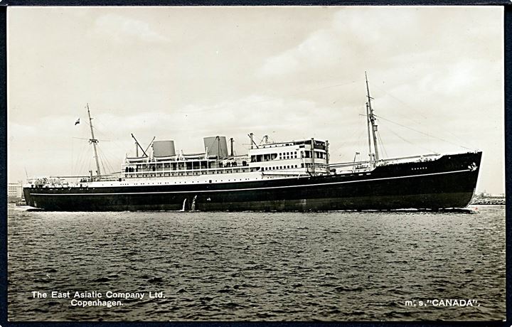 Canada, M/S, Østasiatisk Kompagni. Skibet krigsforlist ved Grimsby d. 2.11.1939.