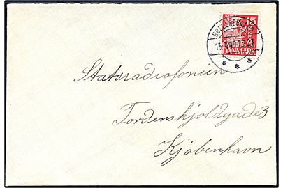 15 øre Karavel på brev annulleret med brotype IIc Kølleregaard d. 15.4.1940 til København. Bagklap mgl.