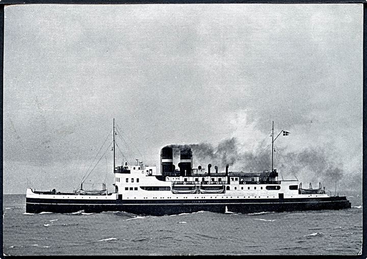 Danmark, DSB færge på ruten Gedser-Grossenbrode. Frankeret med 35 øre Fr. IX og annulleret med svagt håndrulle skibsstempel.