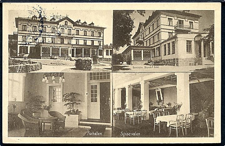 Bornholm. Blanch's Hotel. Forhallen, Spisesalen. Peter Alstrups no. 3385. 