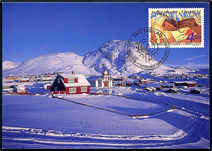 Grønland. 2 postkort. Narsaq i December I & II. Grønlands Postvæsen no. BET 130 / 99 & 131 / 99. 