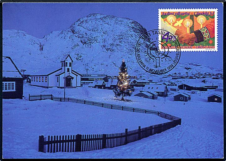Grønland. 2 postkort. Narsaq i December I & II. Grønlands Postvæsen no. BET 130 / 99 & 131 / 99. 