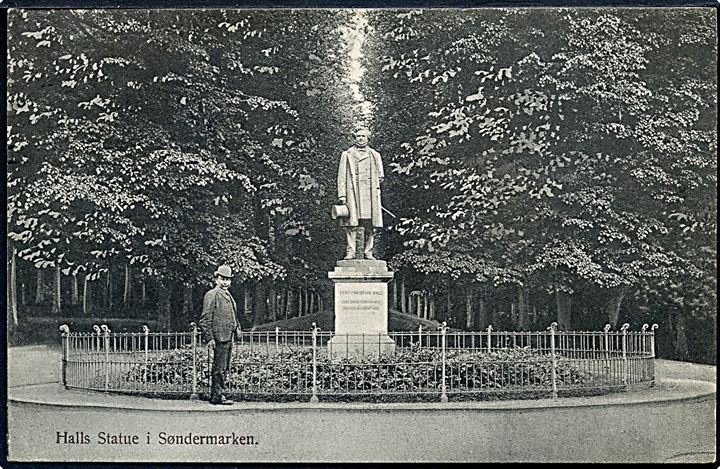 København. Halls Statue i Søndermarken. Nathansohns Forlag no. 66. 