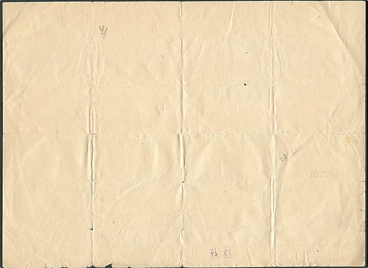 Telegram fra Hovedtelegrafkontoret i København d. 28. 12.1943 med meddelelse fra Bangkok, Thailand. Violet telegramcensur C19 og rød CensATPK5. Sjælden. 