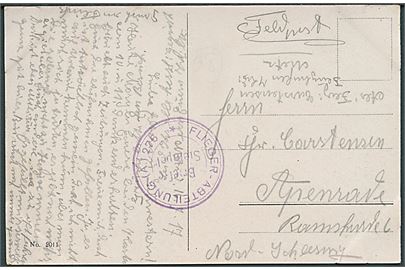 Ufrankeret feltpostkort (Metz) dateret d. 11.7.1917 fra sønderjysk Flieger Carstensen til Apenrade. Briefstempel Flieger-Abteilung (A.) 276. 