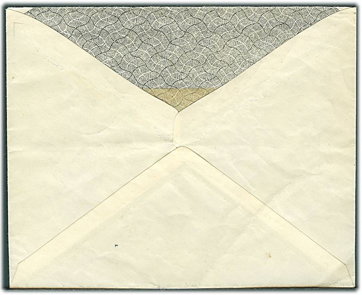 20 øre Fr. IX med tydelig papirfold på rudekuvert fra Odense d. 25.9.1954. Bagklap mgl.