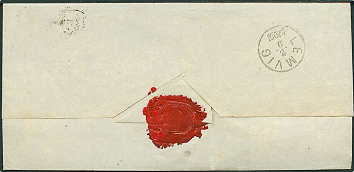 4 sk. Tofarvet på brev annulleret med nr.stempel “112” og håndskrevet bynavn “Sæby 1/9” til Lemvig. Iflg. Vagn Jensen blev Sæby antiqua III stempel indsendt til reparation d. 31.8.1871. Ikke tidligere registreret.