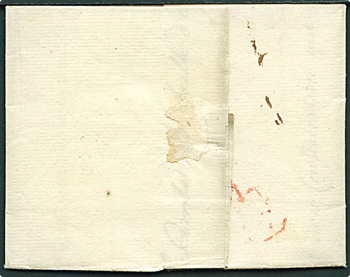1772. Foldebrev med indhold dateret København d. 15.7. 1772 til Gand, Belgien (Østrigske Nederlande). Rødt cirkelstempel “H” fra Antwerpen.