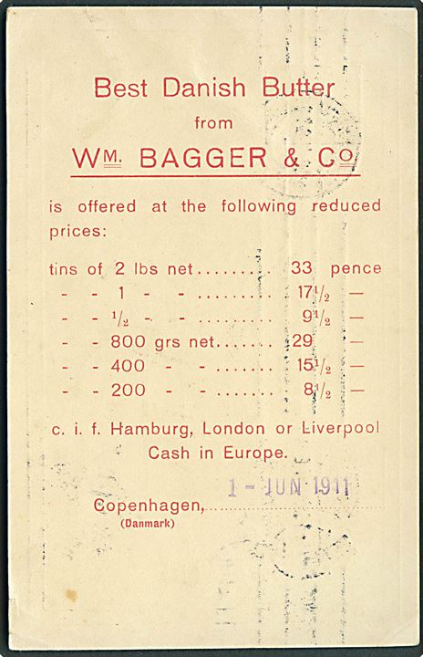 5 øre Fr. VIII helsagsbrevkort sendt som tryksag fra Kjøbenhavn d. 1.6.1911 til Miang, i den tyske koloni Kamerun i Vestafrika. Sjælden destination.