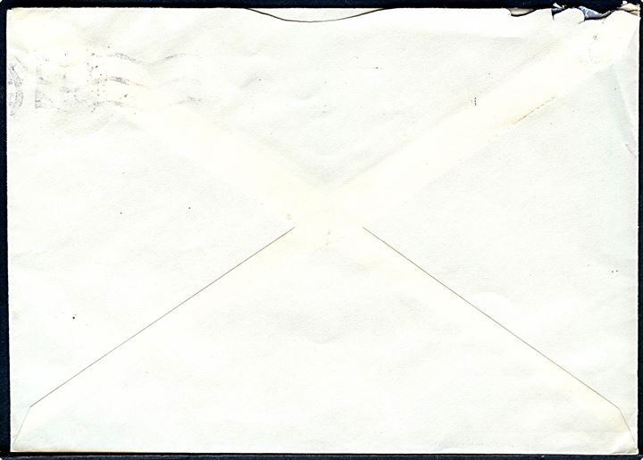 10 øre helsagskuvert (fabr. 63) sendt til lokalporto fra Hellerup d. 11.6.1946 til Statsgeodæt J. F. Chantelou, Geodætisk Ekspedition ombord på M/K “Kivioq”, Grønland via Grønlands Styrelse i København. 