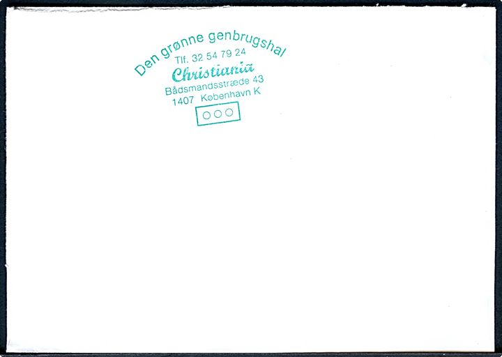 4,50 kr. Danske Boliger og Fristaden Christiania 2005 1+50 på brev fra Den grønne Genbrugshal, Christiania til Frederiksberg. Godt brugsbrev.