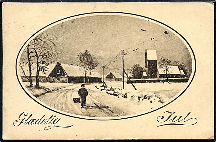 15 øre Chr. X på brevkort fra Visby annulleret med tysk bureaustempel Hamburg - Tondern Bahnpost Zug 1005 d. 17.12.1918 (fejlagtigt årstal - skal være 1920) til Plauen, Tyskland. Tydeligt stempel.