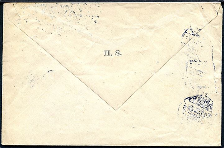 Ufrankeret brev fra Lyngby d. 13.3.1923 til Lindenborg pr. Vaarst. 40 porto med 10 øre Gebyr-provisorium i 4-stribe anvendt som portomærke og stemplet Vaarst d. 15.6.1923 (fejlindstillet dato).