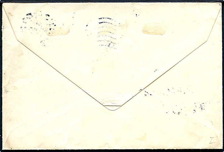 10 øre Bølgelinie på underfrankeret brev fra Nykøbing F. d. 17.7.1933 til Saxkjøbing. Udtakseret i porto med 10 øre Bølgelinie anvendt som portomærke og annulleret med liniestempel “Porto”.