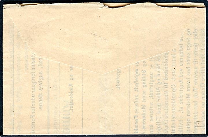 1 øre (par) og 3 øre Tjenestemærke foldebrev mærket Befalet Indberetning sendt lokalt i Hammel d. 18.1.1919. 