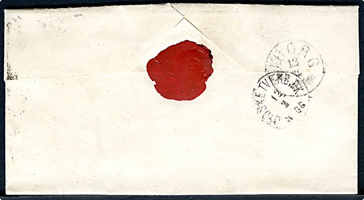 1874. Ufrankeret “N.P.” (Nedsat Porto) brev fra Oddense Otting Sogneraad med antiqua Skive d. 12.2.1874 til Viborg. Udtakseret i “4” sk. enkeltporto.