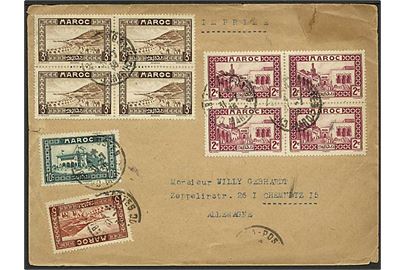 35 c. blandingsfrankeret brev fra Casablanca d. 31.7.1938 til Chemnitz, Tyskland.