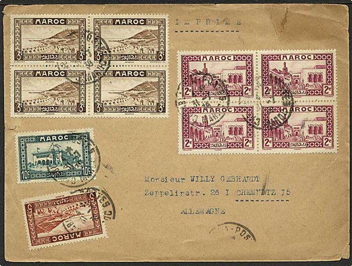 35 c. blandingsfrankeret brev fra Casablanca d. 31.7.1938 til Chemnitz, Tyskland.