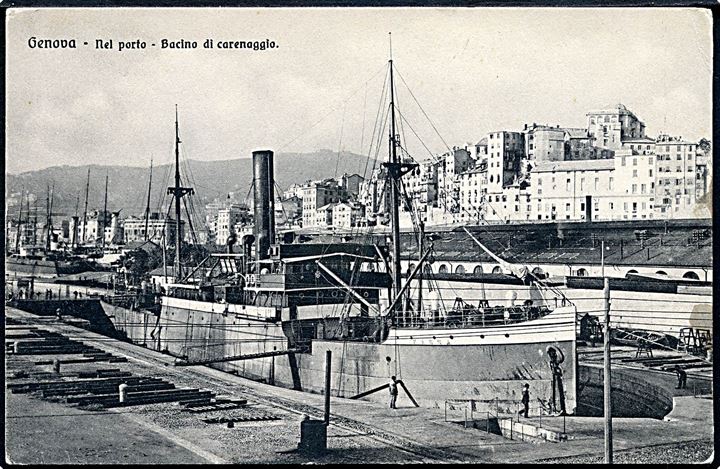 Kassa, S/S, ungarsk dampskib i dok i Genoa. 