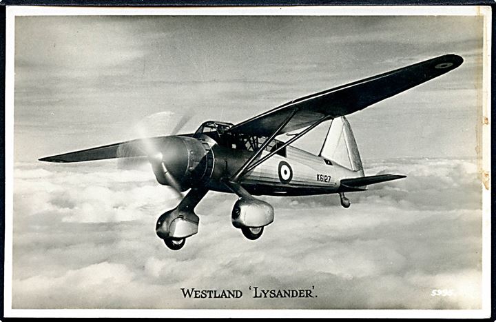 Westland Lysander K6127 (prototype) fra RAF. Valentine's no. 5995.
