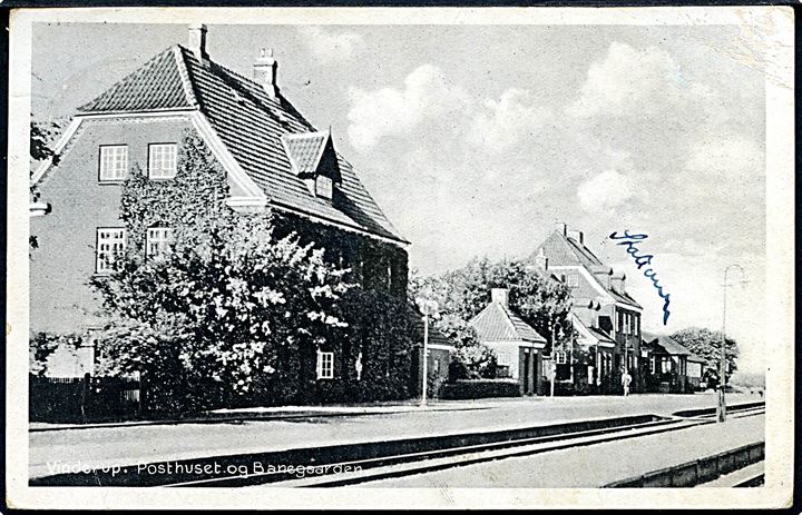 Vinderup. Posthuset og Banegaarden. Stenders no. 78376. 