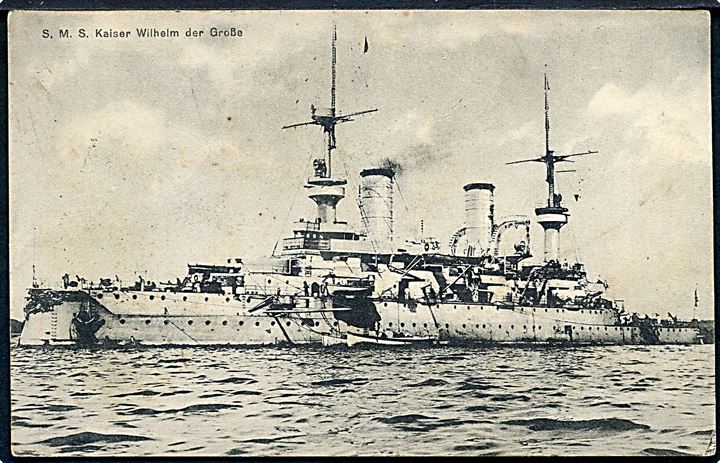 Ufrankeret feltpostkort (SMS Kaiser Wilhelm der Grosse) fra Matrose Meyer ved III Marine Luftschiff-Trupp i Ahlhorn (Oldenburg) d. 23.1.1917 til Nieheim.
