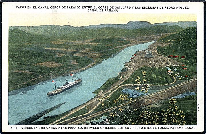 Panama kanalen med skib mellem Gaillard Cut og Pedro Miguel Locks. 