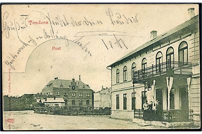 Tønder Posthus. Glückstadt & Münden no. 4396. Frankeret med 5 pfg. Ciffer annulleret Lügumkloster d. 16.6.1900.