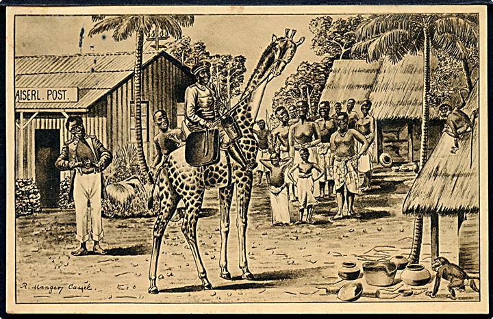 Humoristisk Post, Tyskland - Afrika. 4. Giraffenpost. No. 9180. 