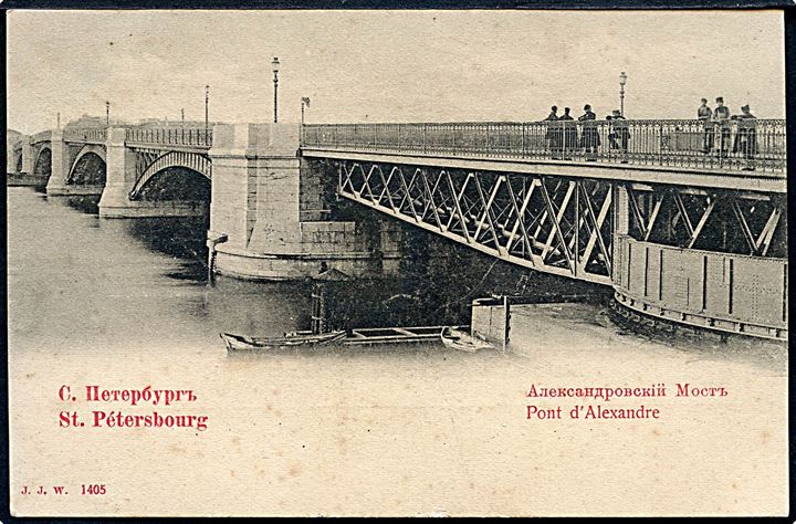 Rusland. St. Petersborg. Pont d'Alexandre. J. J. W. no. 1405. 