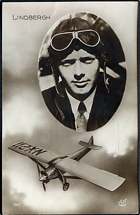 Atlanterhavsflyveren Charles Lindbergh med flyveren Spirit of St. Louis. A. N. no. 190.
