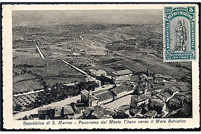 San Marino Repubblica. Panorama dal Monte Titano verso il Mare Adriatico. No. 8323. 