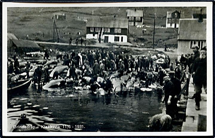 Færøerne. Grindedrab i Klakksvik 11.06.1931. J. F. Kjølbro no. 2586. 