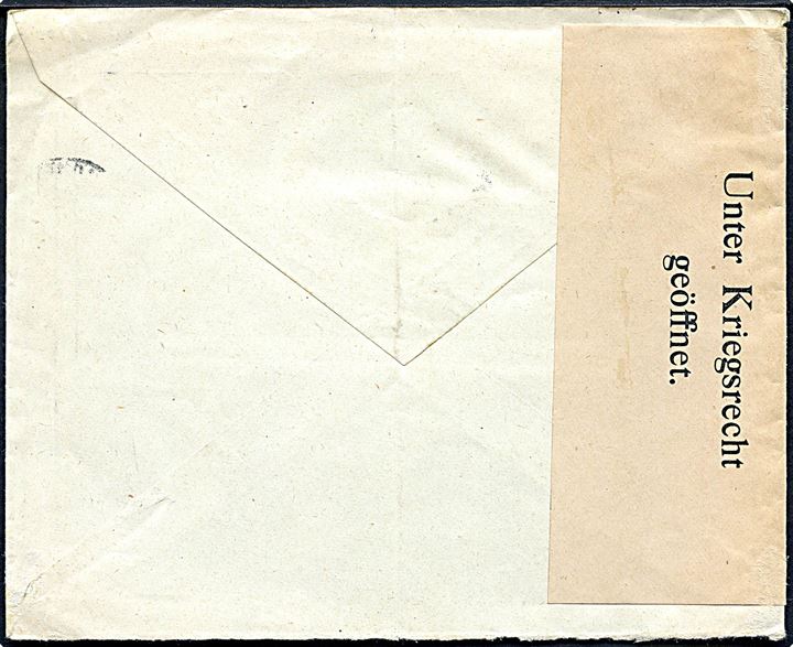 10 c. og 15 c. Tell på brev fra Monthey d. 9.1.1919 til München, Tyskland. Åbnet af tysk censur Unter Kriegsrecht geöffnet.