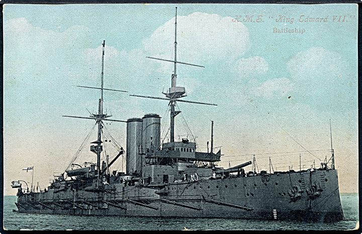 HMS King Edward VII, Battleship. Valentines u/no.