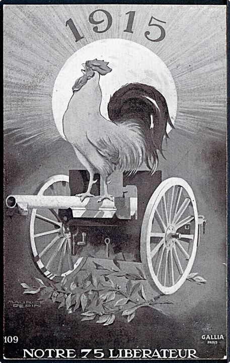Fransk patriotisk nytårskort 1915. Gallia no. 109.