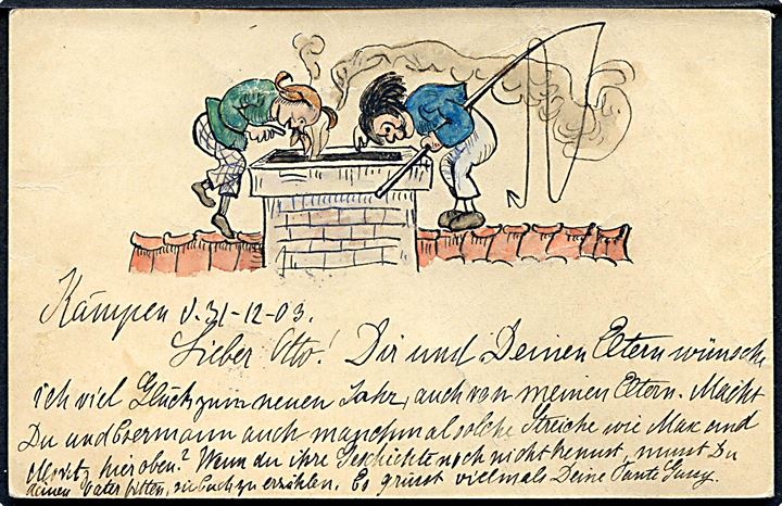 Max & Moritz kigger ned i skorsten. No. C. 154. 