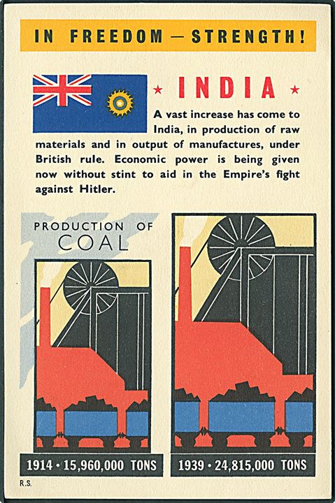 Verdenskrig 2. Propaganda. In Freedom - Strenght! R.S.  * India *. No. 51-2093.