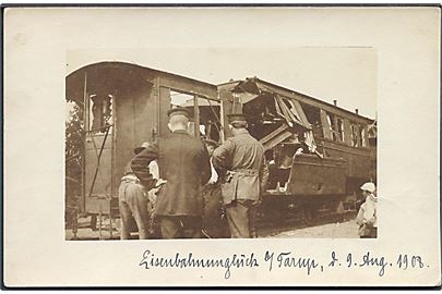 Tyskland, Schleswig. Tarup, jernbaneulykke 9.8.1908. Fotokort no. 202/8.